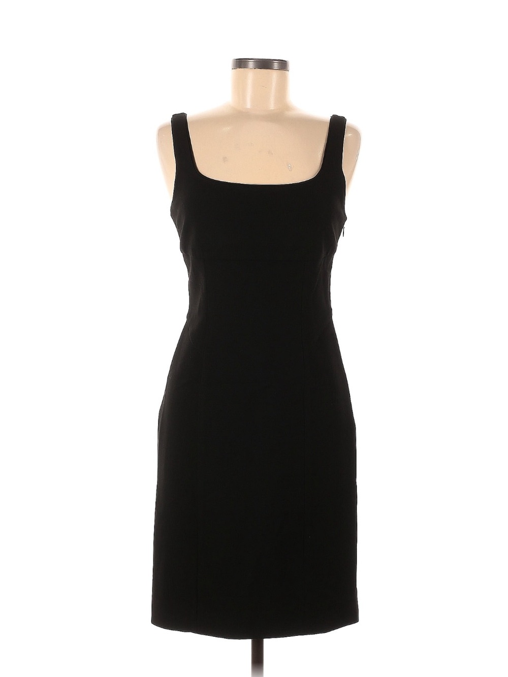 DVF Classic Black Square-Neck Sheath Dress